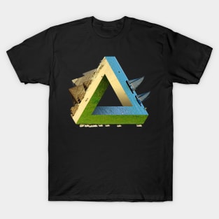 Impossible earth (penrose triangle) T-Shirt
